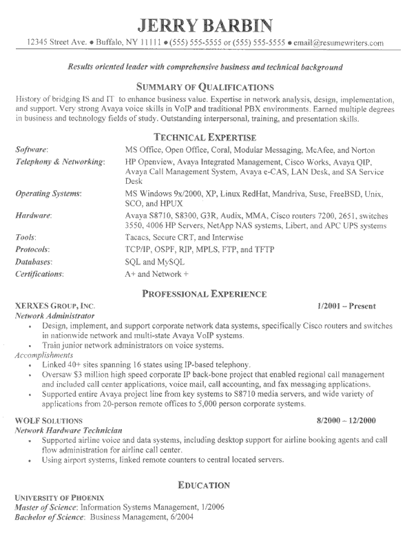 IT Specialist Resume Free Sample IT Resumes